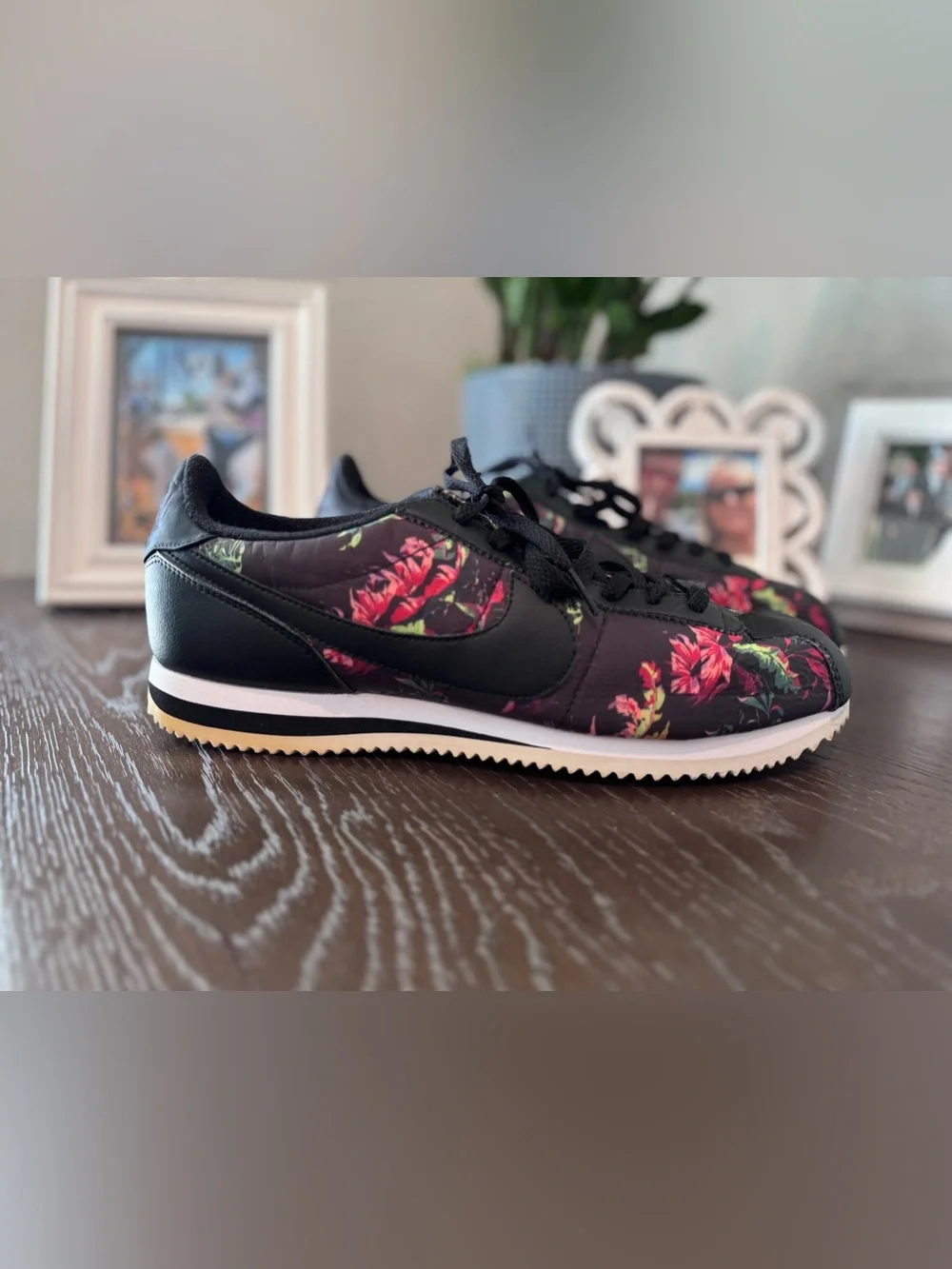 Nike Men’s Cortez Basic Black Floral Sneakers 11
